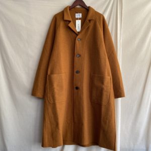 【H.UNIT】Boild wool cutoff long atelier coat Orange