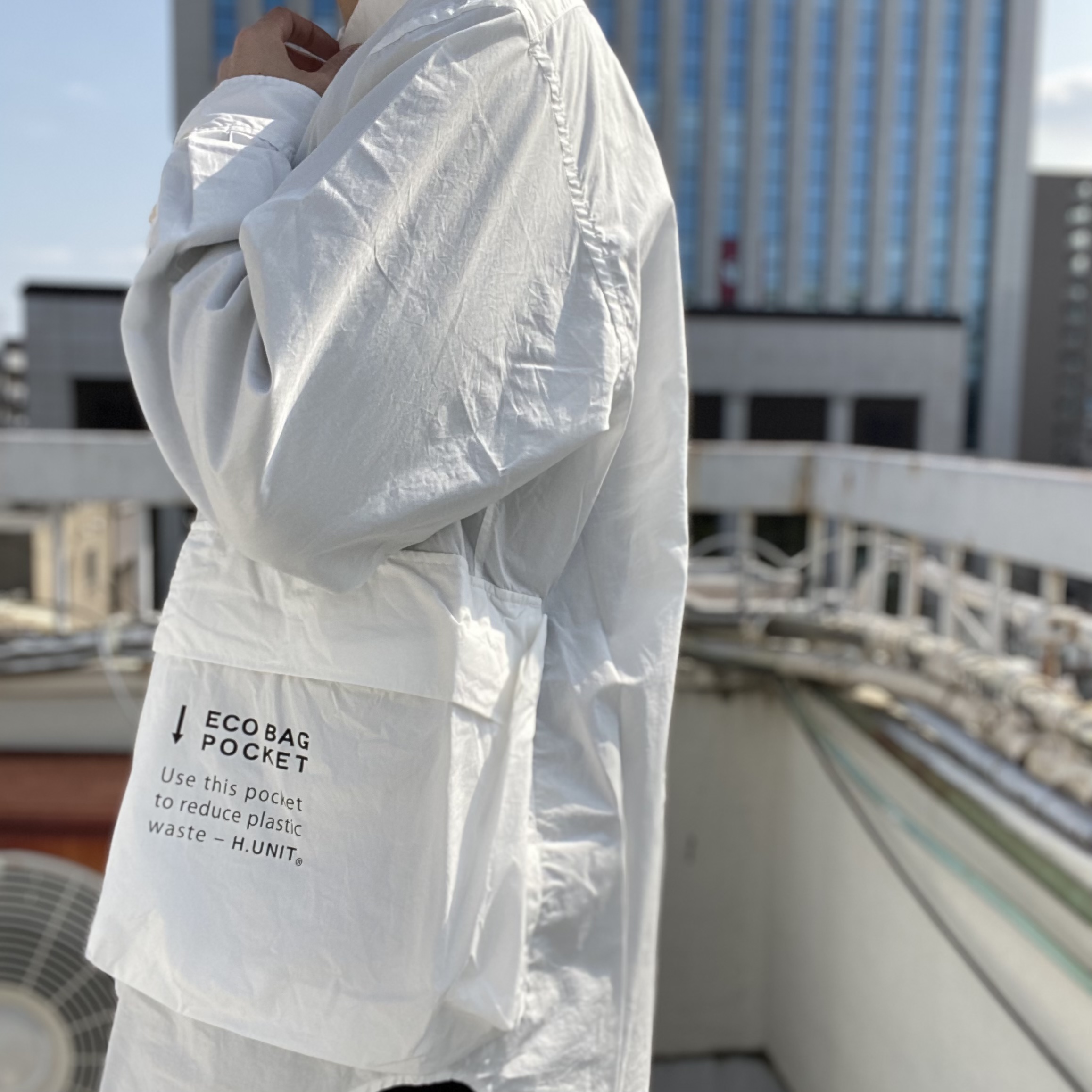 Read more about the article 【H.UNIT】Eco bag shirt/ポケットを身に纏う。
