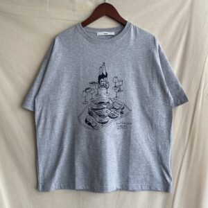 【amne】H_s tee “OYSTER” Gray