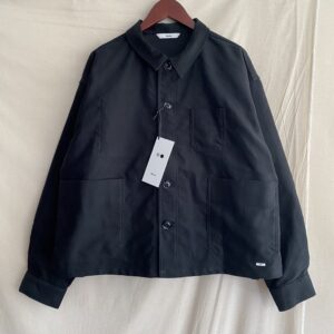 【amne】MOLESKIN crop jacket BLACK