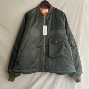 【H.UNIT】 Nylon military  zip jacket Khaki