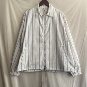 【H.UNIT】Washed stripe zip jacket Wide stripe