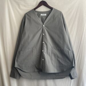 【H.UNIT】Washed typewriter shirt cardigan Light Khaki