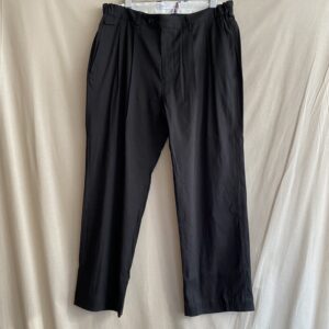 【melple】Tomcat Vacation Wide Trousers-Linen BLACK