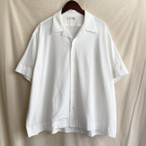 【H.UNIT】Jersey stich open collar shirt White