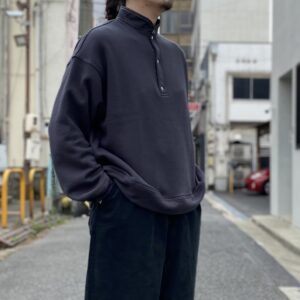 【H.UNIT】Snappin wide sweat Gray