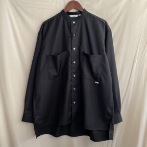 【amne】GABARDINE coverd shirts Black
