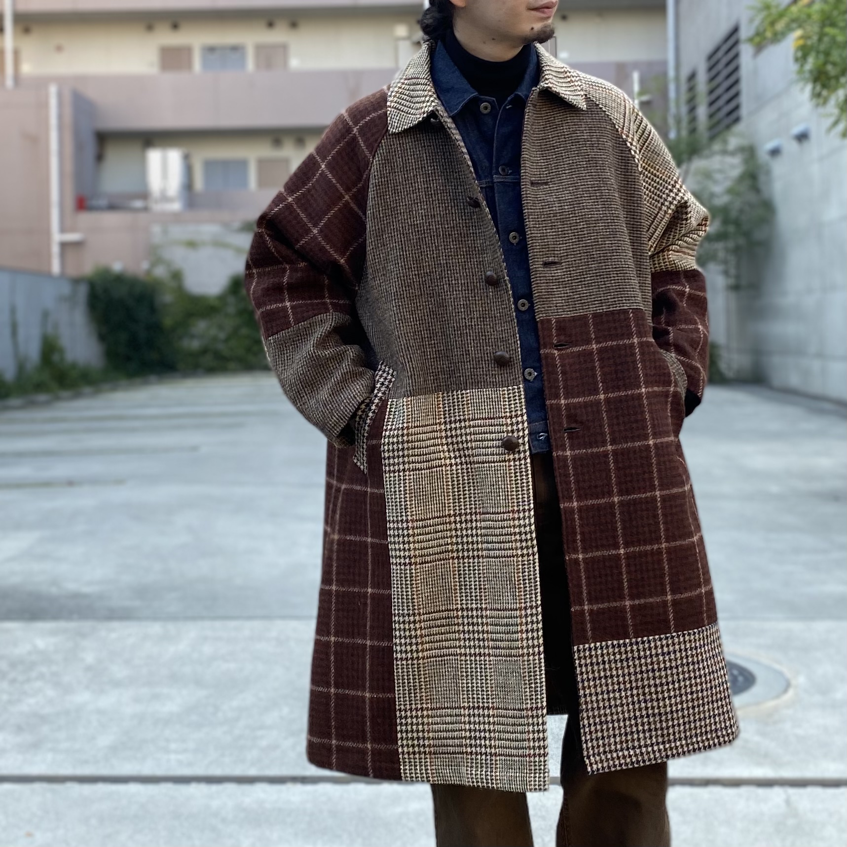 【H.UNIT】Harris Tweed swiching coat