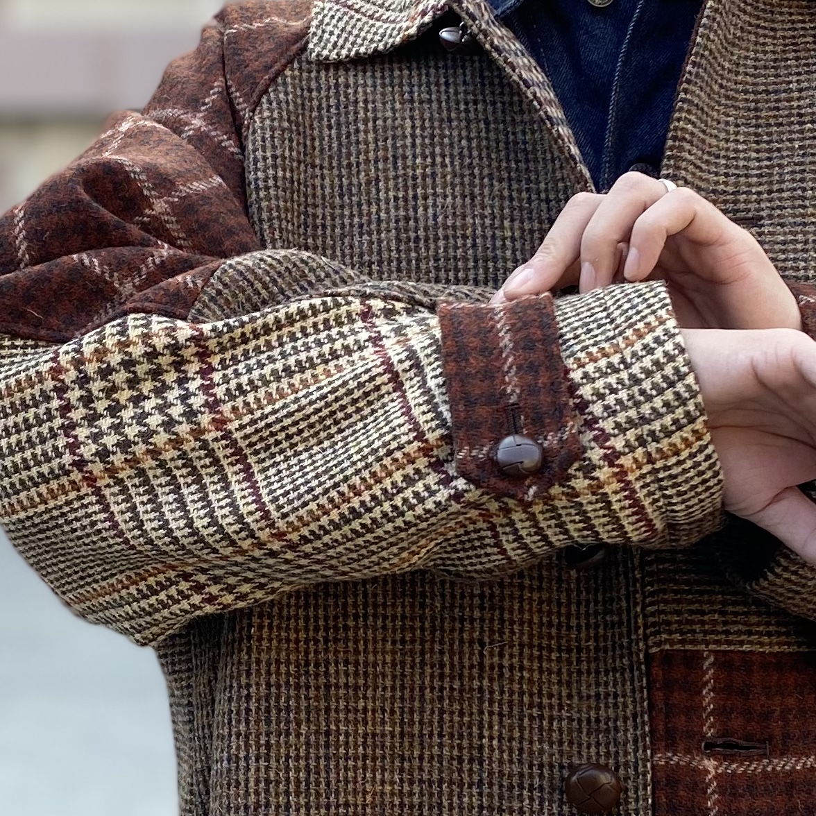 Harris Tweed Fabric Patchwork Jacket