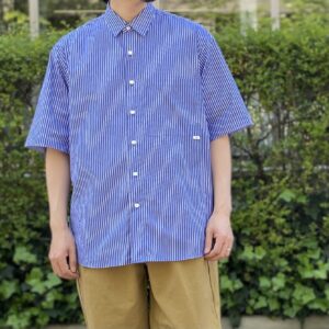 【amne】STRIPE H_s shirts R.C  Blue