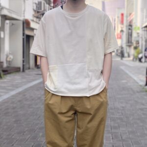 【H.UNIT】Switching wide Tee Beige