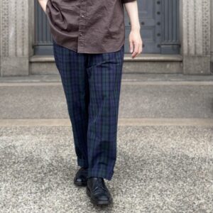 【H.UNIT】Washer cheack easy pants Black watch