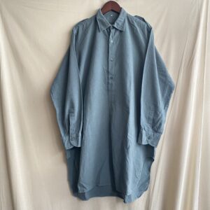 【MILITARY】 USED SWISS GRANDPA PULLOVER SHIRTS Blue Gray