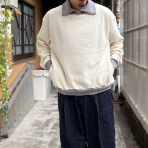 【amne】FRENCH TERRY zip turtle Natural