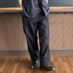 【Audience】綿麻ビンテージキャンバス ROYAL NAVY コンバットカーゴ イージーパンツ Black