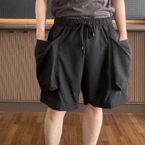 【Audience】Naturemier™ TECH リネンライクトロワッシャー ガーデニング イージーショーツ Black