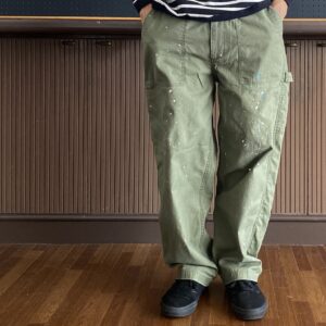 【melple】Carpenter Pants  Olive （Painted）