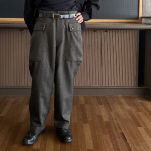 【H.UNIT】TECH TWEED HBT Military Trouser Gray