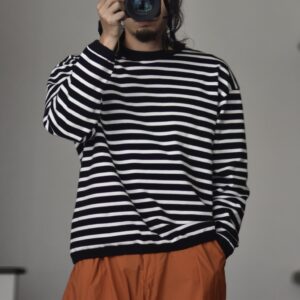 【melple】The American  LS  Tee  White×Black