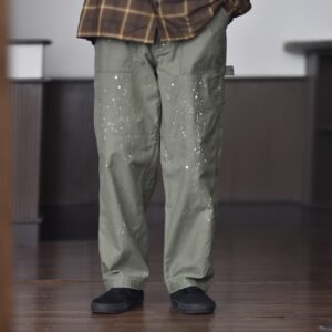 【melple】Carpenter Pants  Olive （Painted）
