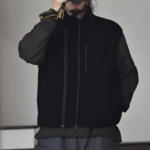 【melple】Marced Wool Vest Black